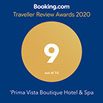 Prima Vista Booking.com Traveller Review Awarded with 9 out of 10 for year 2020.