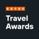 KAYAK Travel Awards logo on a dark background.